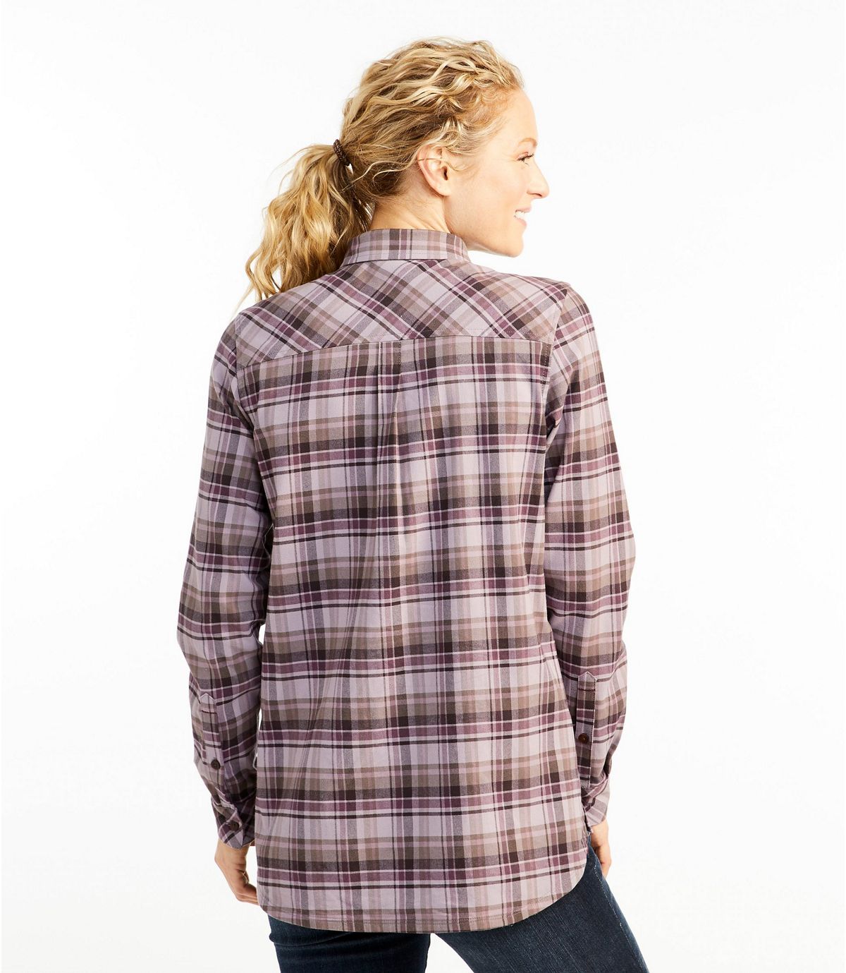 L.L.Bean Women's Cabin Stretch Flannel Shirt, Plaid