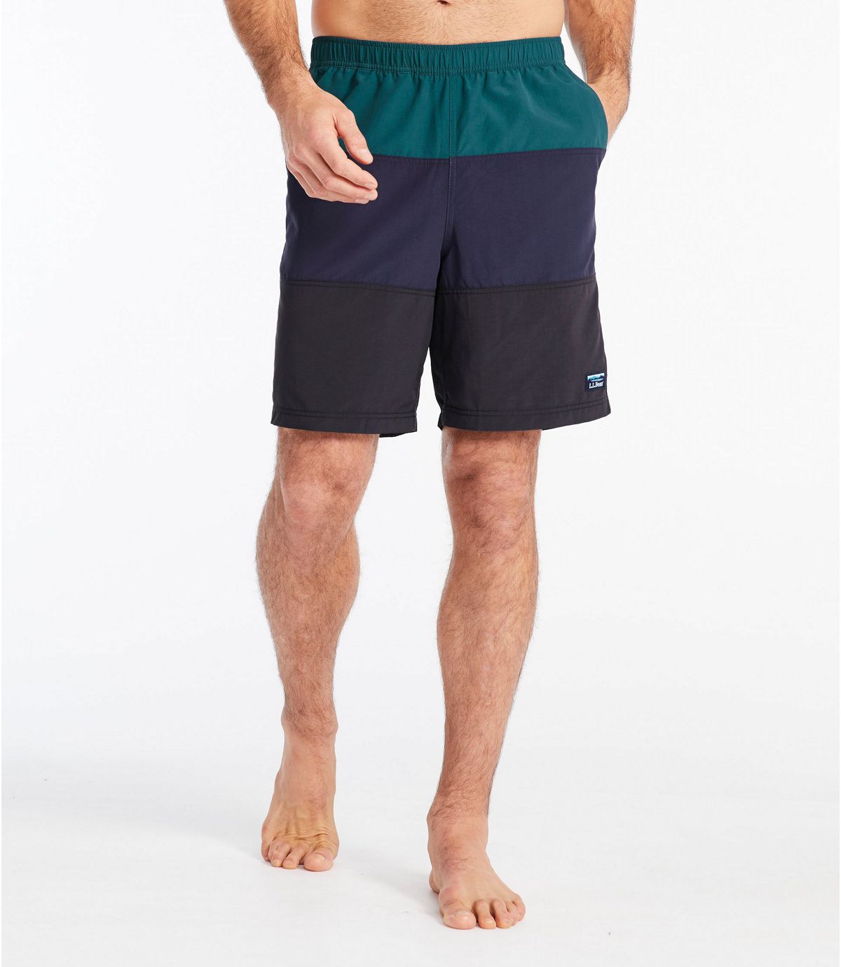 L.L.Bean Men's Classic Supplex Sport Shorts, 8" Colorblock