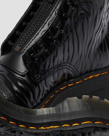 Sinclair Zebra Emboss Smooth Leather Platform Boots,WOMEN'S PLATFORMS,no.120