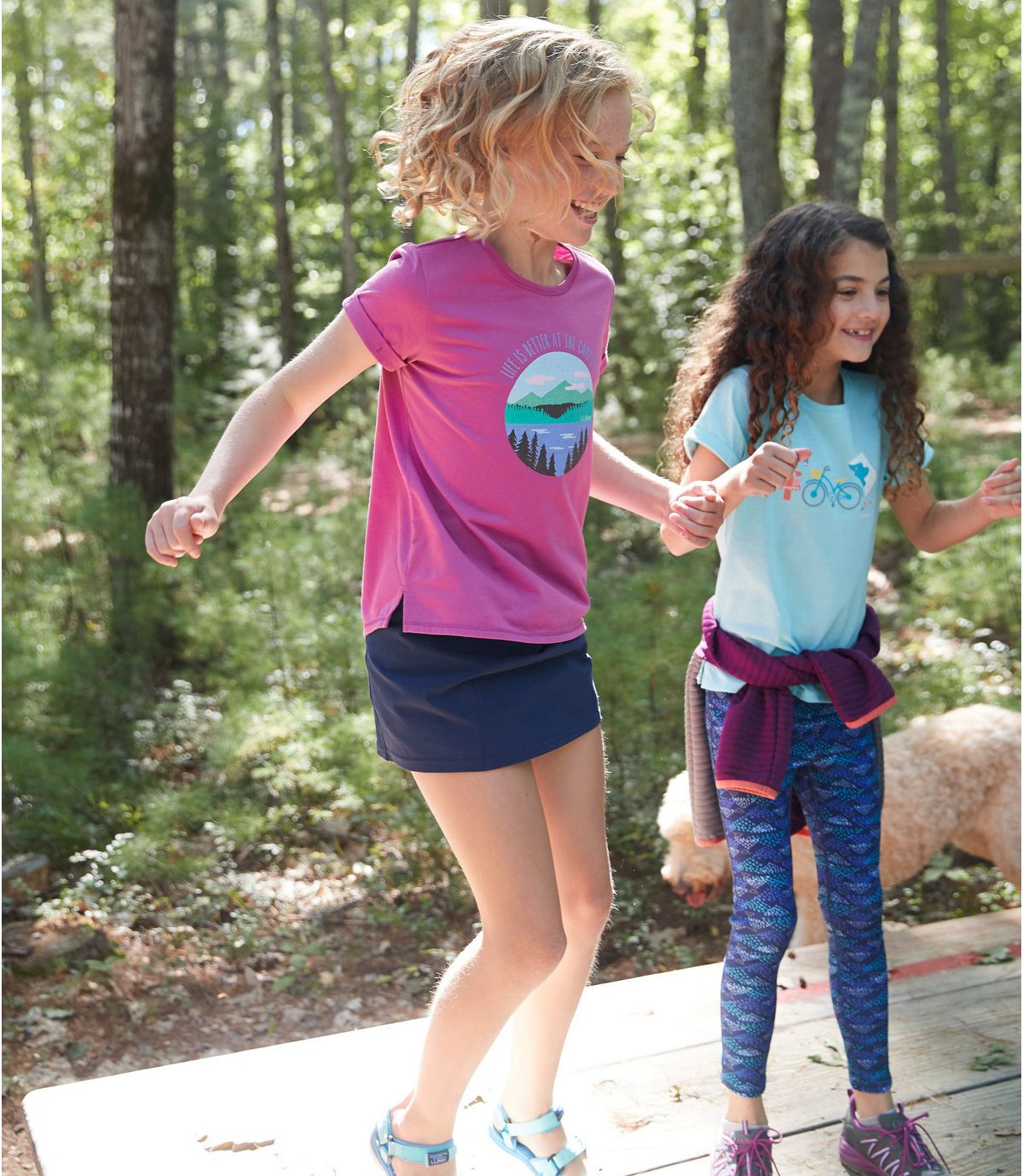 L.L.Bean Girls' Pathfinder Tee, Short Sleeve, Graphic