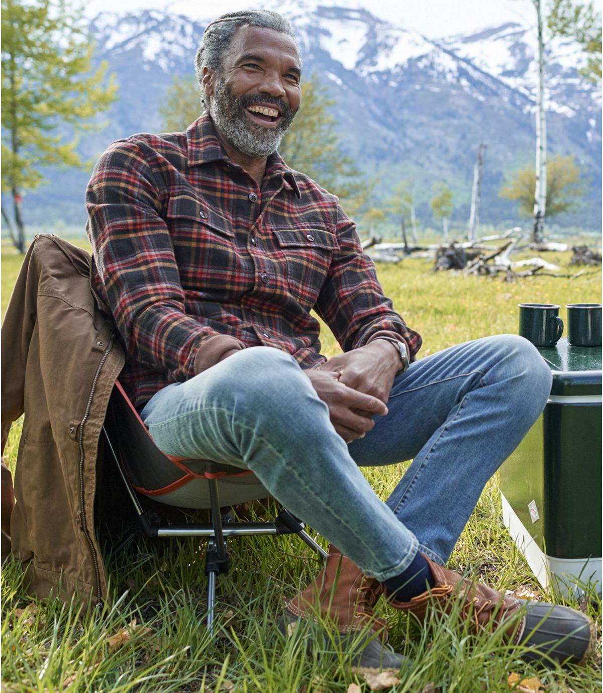 L.L.Bean Men's Signature 1933 Chamois Cloth Shirt, Slim Fit Plaid