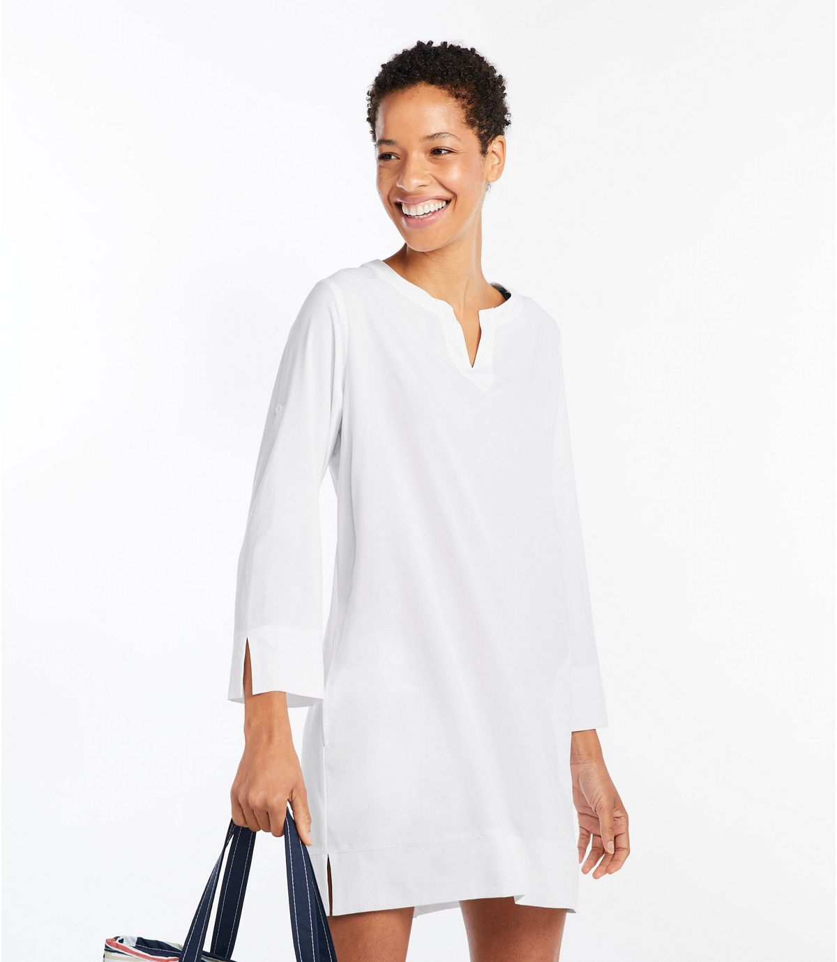 L.L.Bean Women's L.L.Bean Stretch Swim Cover-Up, Splitneck Tunic