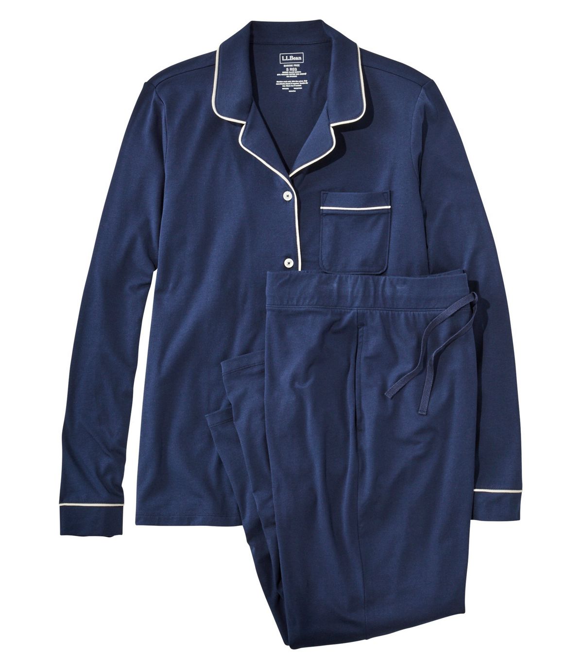 L.L.Bean Women's Organic Supersoft Shrink-Free Pajama Set, Button-Front
