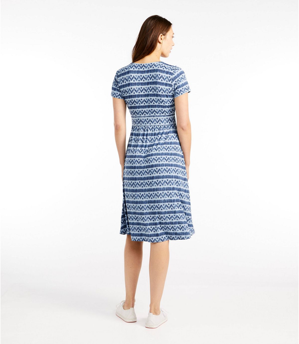 L.L.Bean Women's Summer Knit Dress, Short-Sleeve Stripe