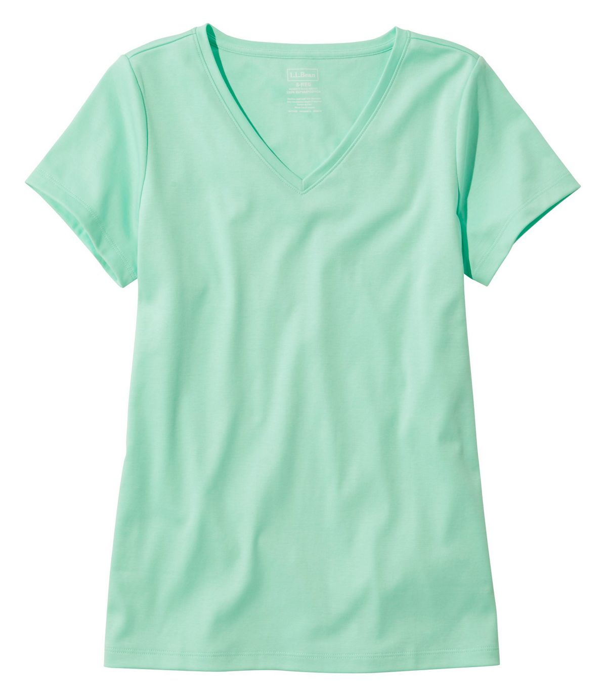 L.L.Bean Pima Cotton Shaped V-Neck, Short-Sleeve