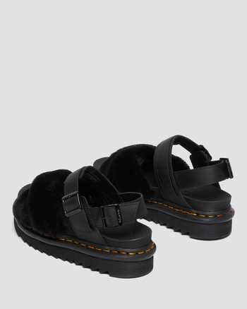 Voss II Fluffy Faux Fur Leather Strap Sandals,WOMEN'S PLATFORMS,no.122