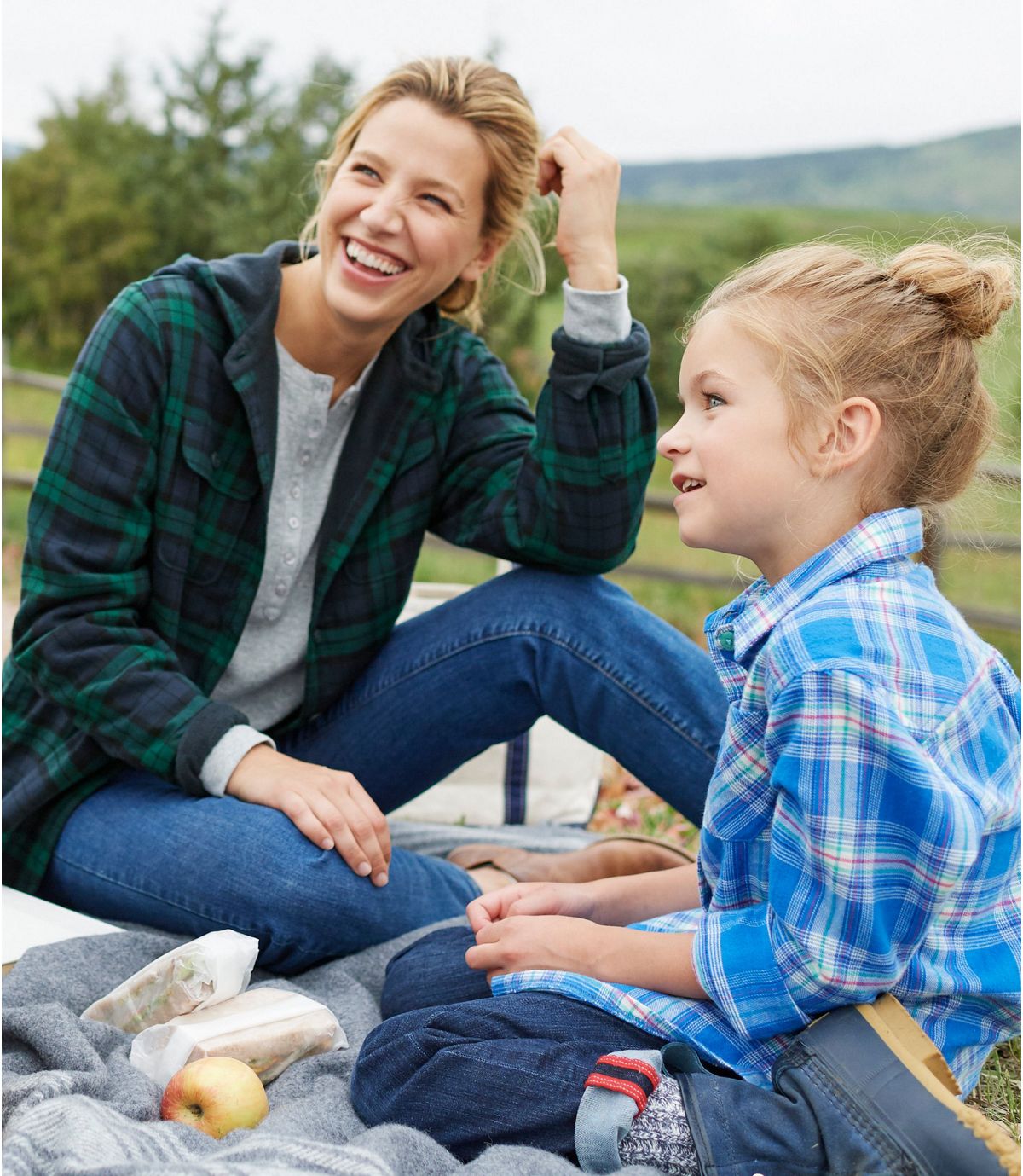 L.L.Bean Women's Fleece-Lined Flannel Hoodie, Plaid