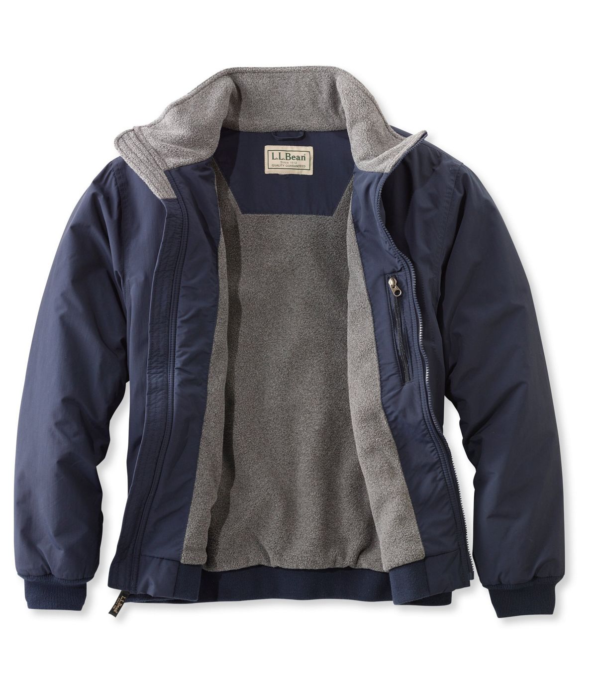 L.L.Bean Men's Warm-Up Jacket, Fleece Lined