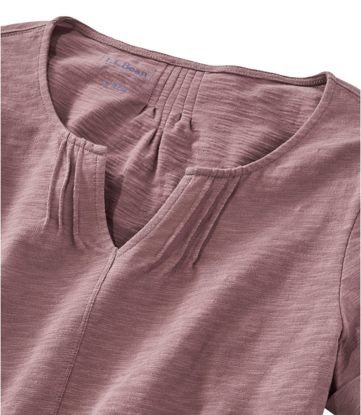 L.L.Bean Women's Organic Cotton Tee, Splitneck Short-Sleeve
