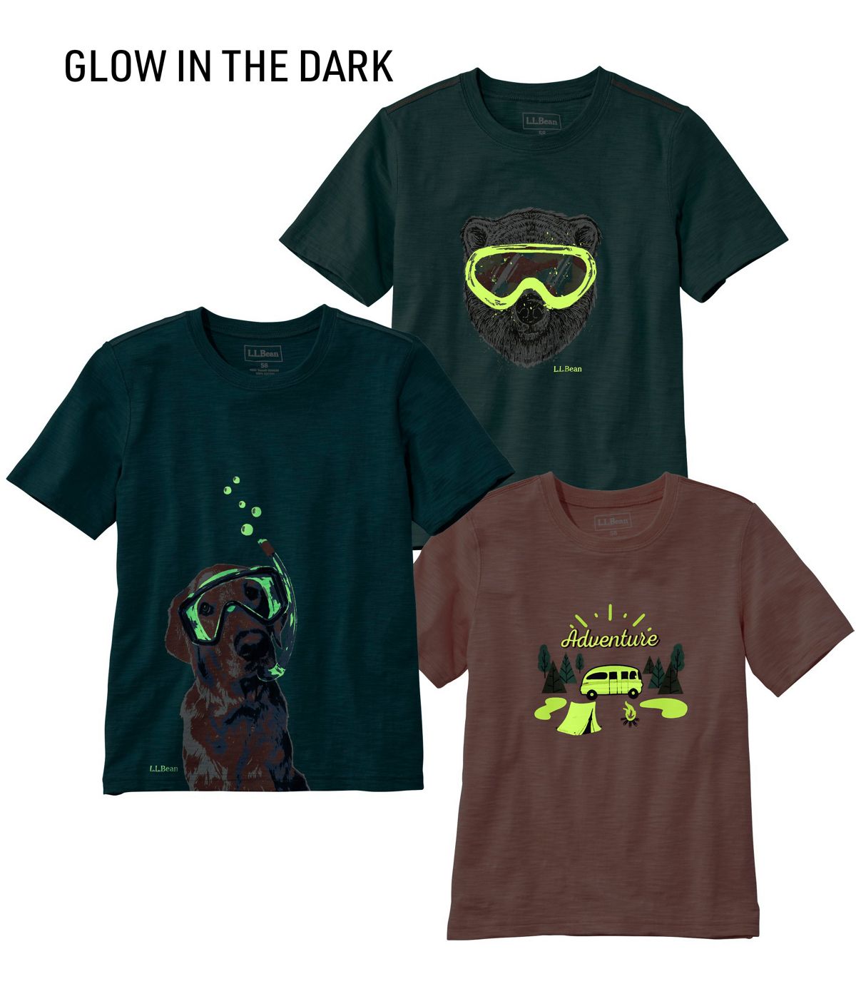 L.L.Bean Kids' Graphic Tee, Glow-in-the-Dark