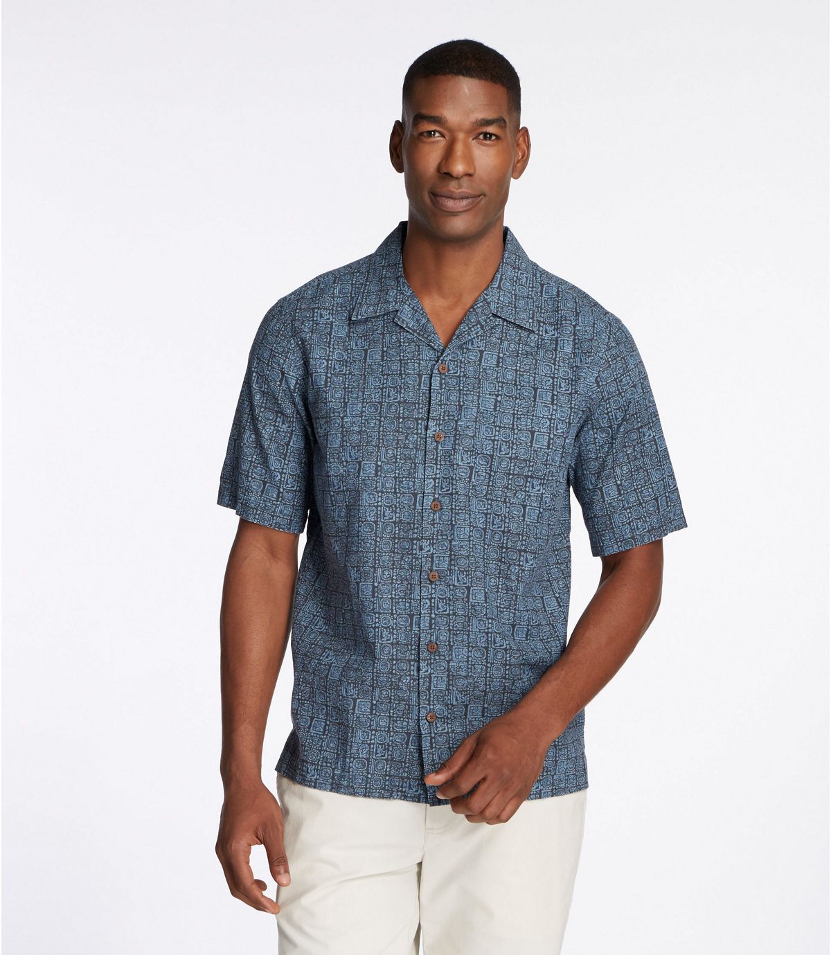 L.L.Bean Men's Tropics Shirt, Short-Sleeve Print