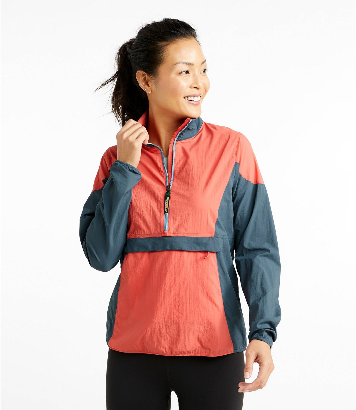 L.L.Bean Women's Stowaway Windbreaker, Colorblock