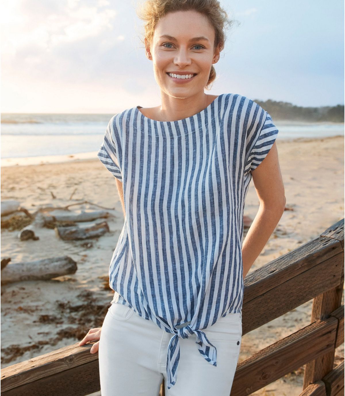 L.L.Bean Women's Signature Short-Sleeve Linen Top