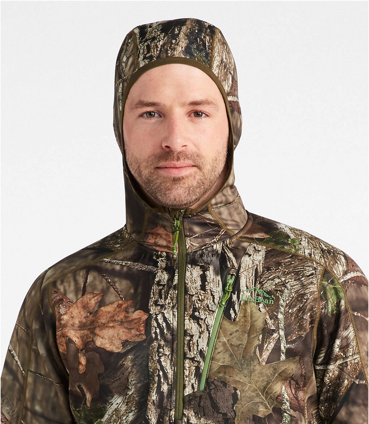 L.L.Bean Men's Ridge Runner Midweight Quarter-Zip Hoodie, Camo