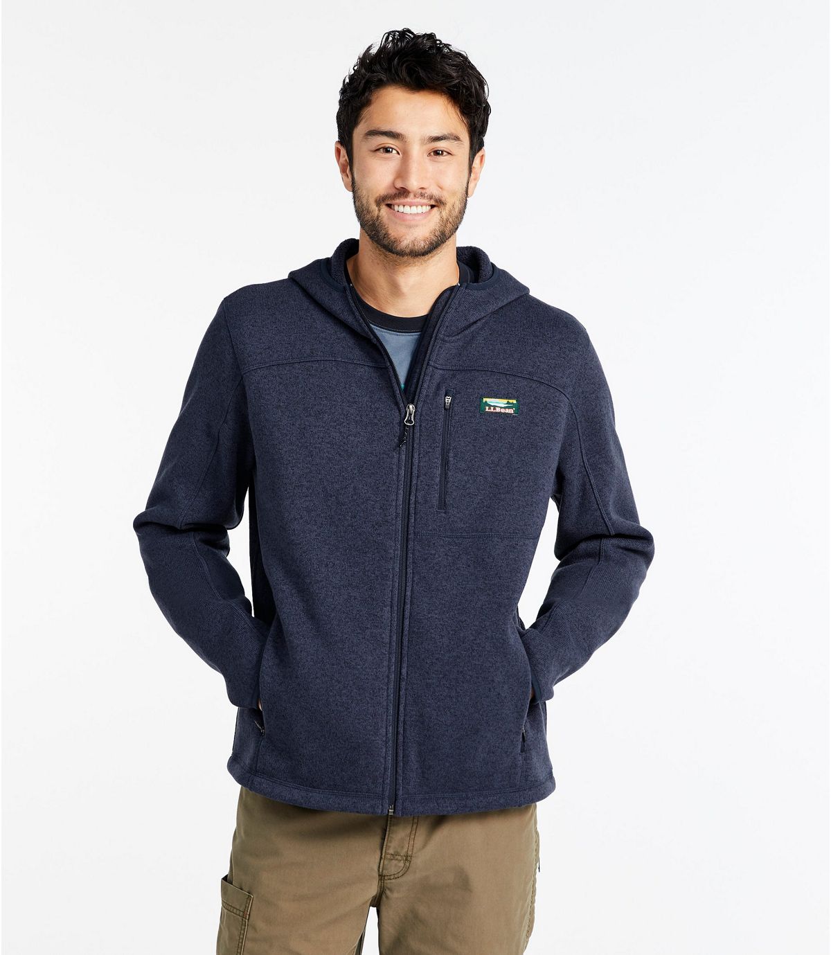 L.L.Bean Men's Bean's Sweater Fleece, Hooded Full-Zip Jacket