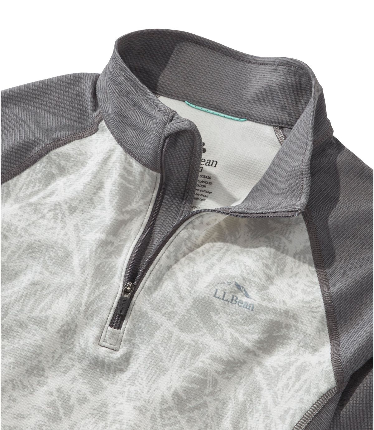 L.L.Bean Women's L.L.Bean Midweight Base Layer, 1/4 Zip, Print