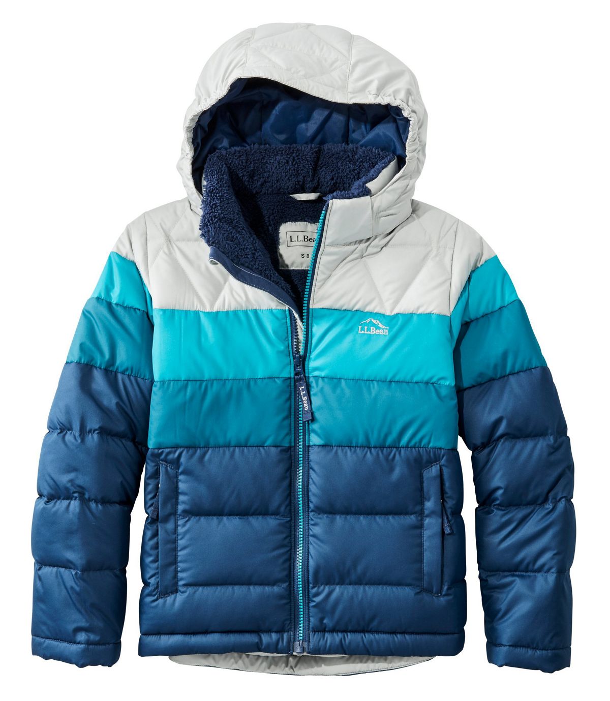 L.L.Bean Kids' L.L.Bean Down Jacket, Colorblock