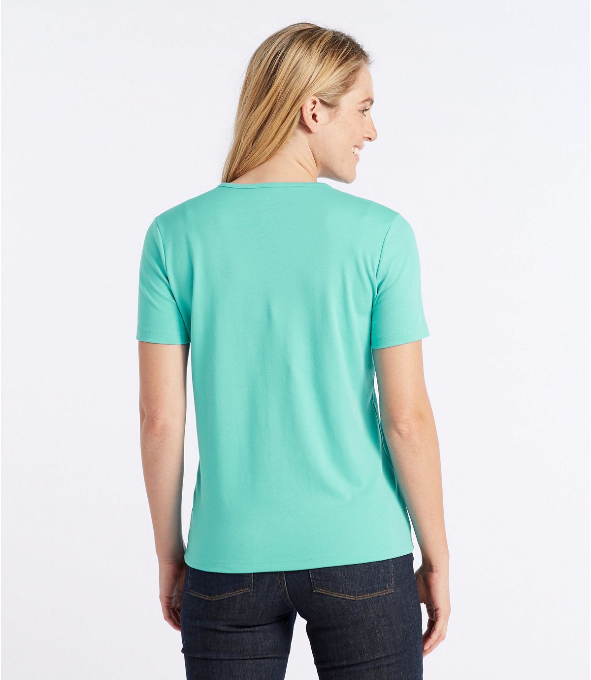 L.L.Bean Women's Pima Cotton Tee, Short-Sleeve Crewneck