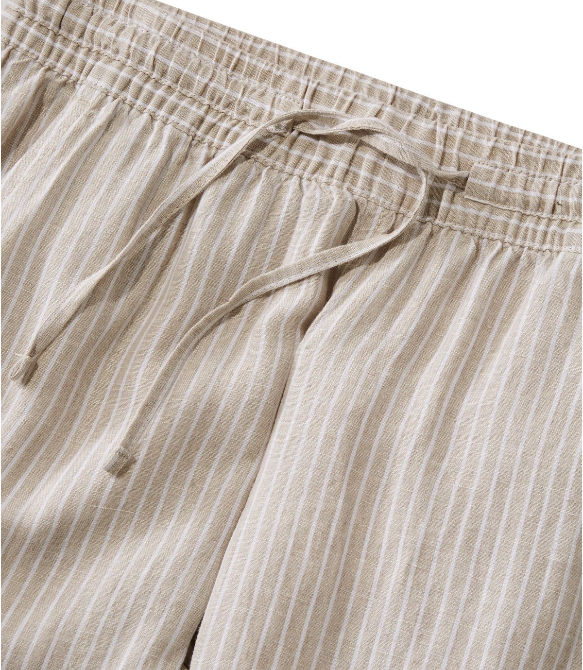 L.L.Bean Women's Premium Washable Linen Pull-On Pants, Stripe