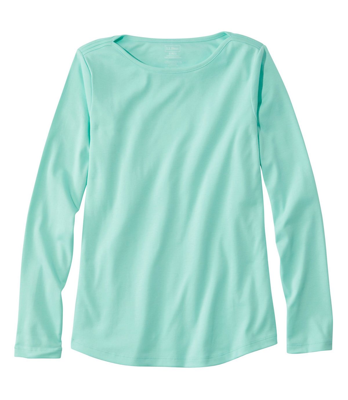 L.L.Bean Women's Pima Cotton Shaped Tee, Long-Sleeve Boatneck