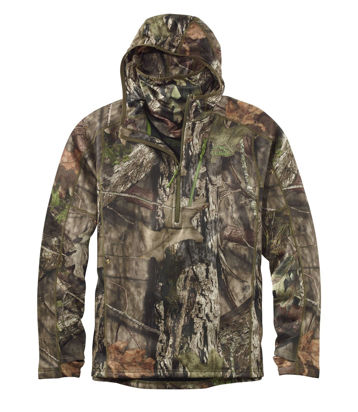 L.L.Bean Men's Ridge Runner Midweight Quarter-Zip Hoodie, Camo