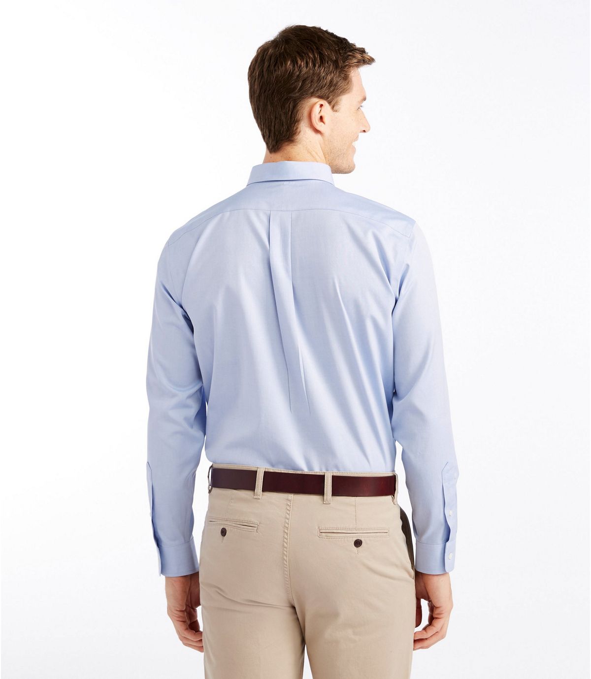 L.L.Bean Men's Wrinkle-Free Pinpoint Oxford Cloth Shirt, Slightly Fitted