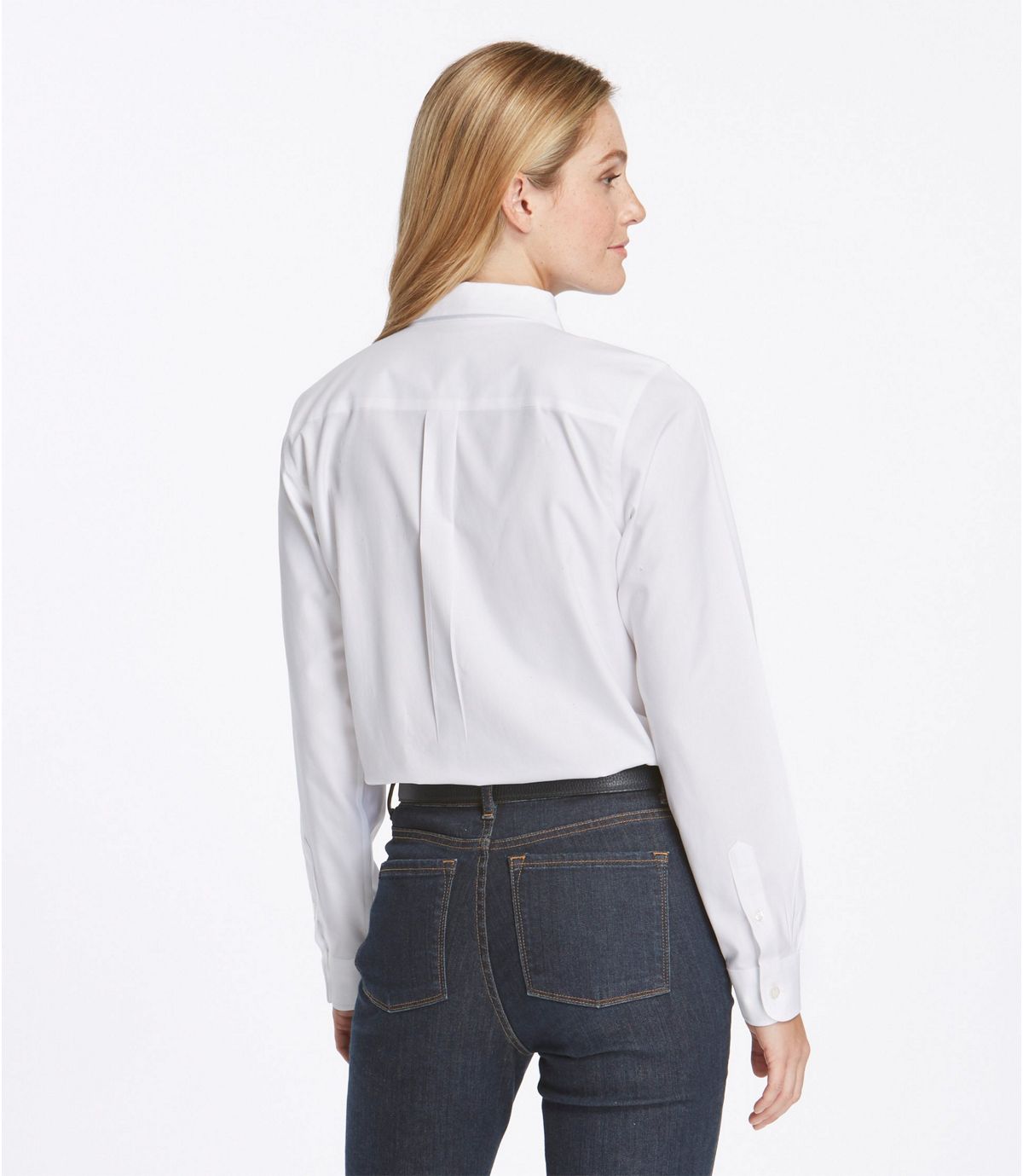 L.L.Bean Women's Wrinkle-Free Pinpoint Oxford Shirt, Long-Sleeve Relaxed Fit