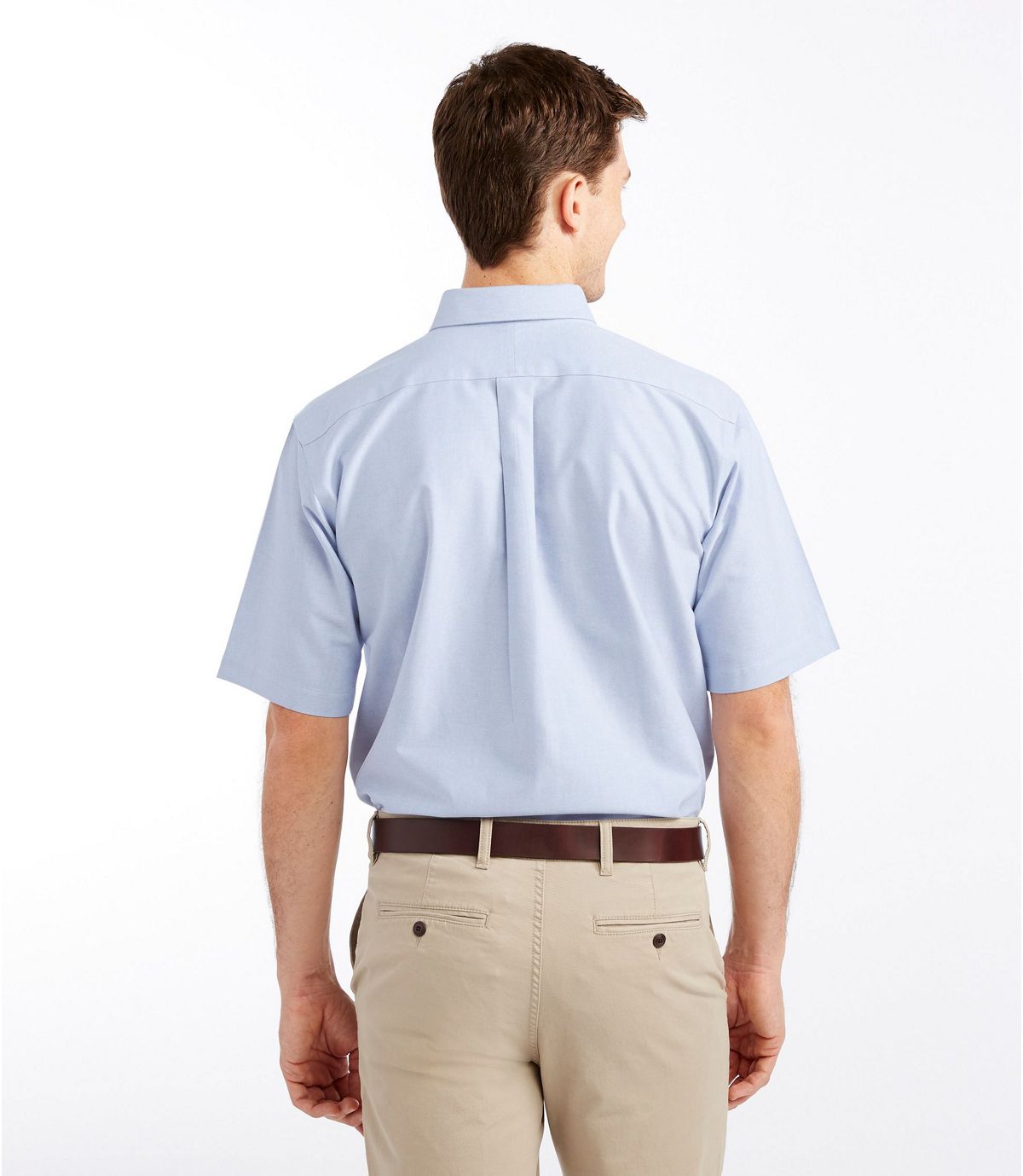 L.L.Bean Men's Wrinkle-Free Classic Oxford Cloth Shirt, Traditional Fit Short-Sleeve