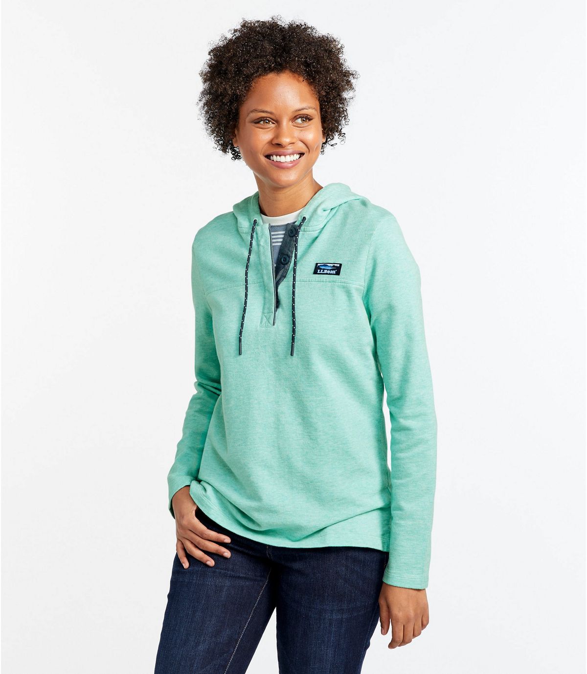 L.L.Bean Women's Soft Cotton Rugby, Hoodie Pullover