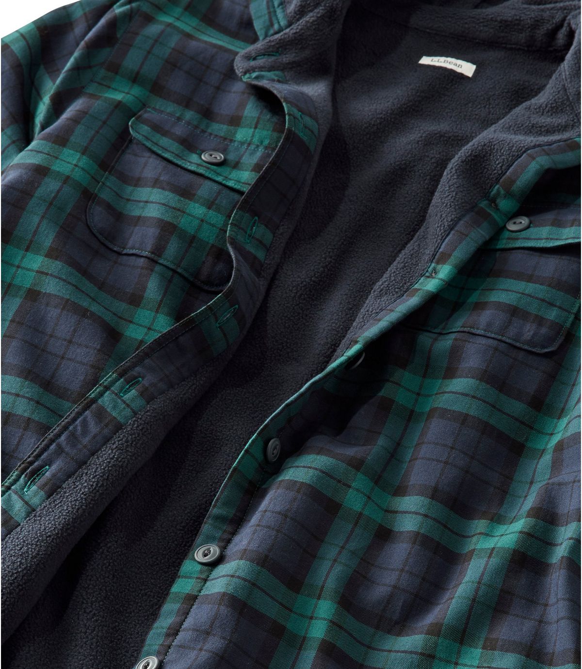 L.L.Bean Women's Fleece-Lined Flannel Hoodie, Plaid