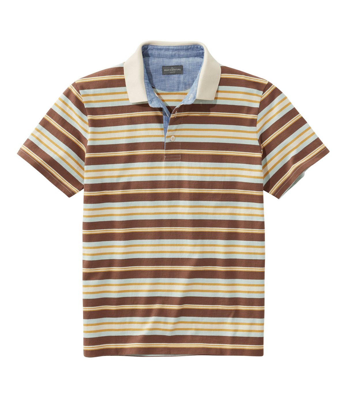 L.L.Bean Men's Signature Polo Shirt, Short-Sleeve, Stripe