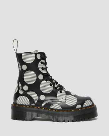 Jadon Polka Dot Smooth Leather Platform Boots,MEN'S PLATFORMS,no.444