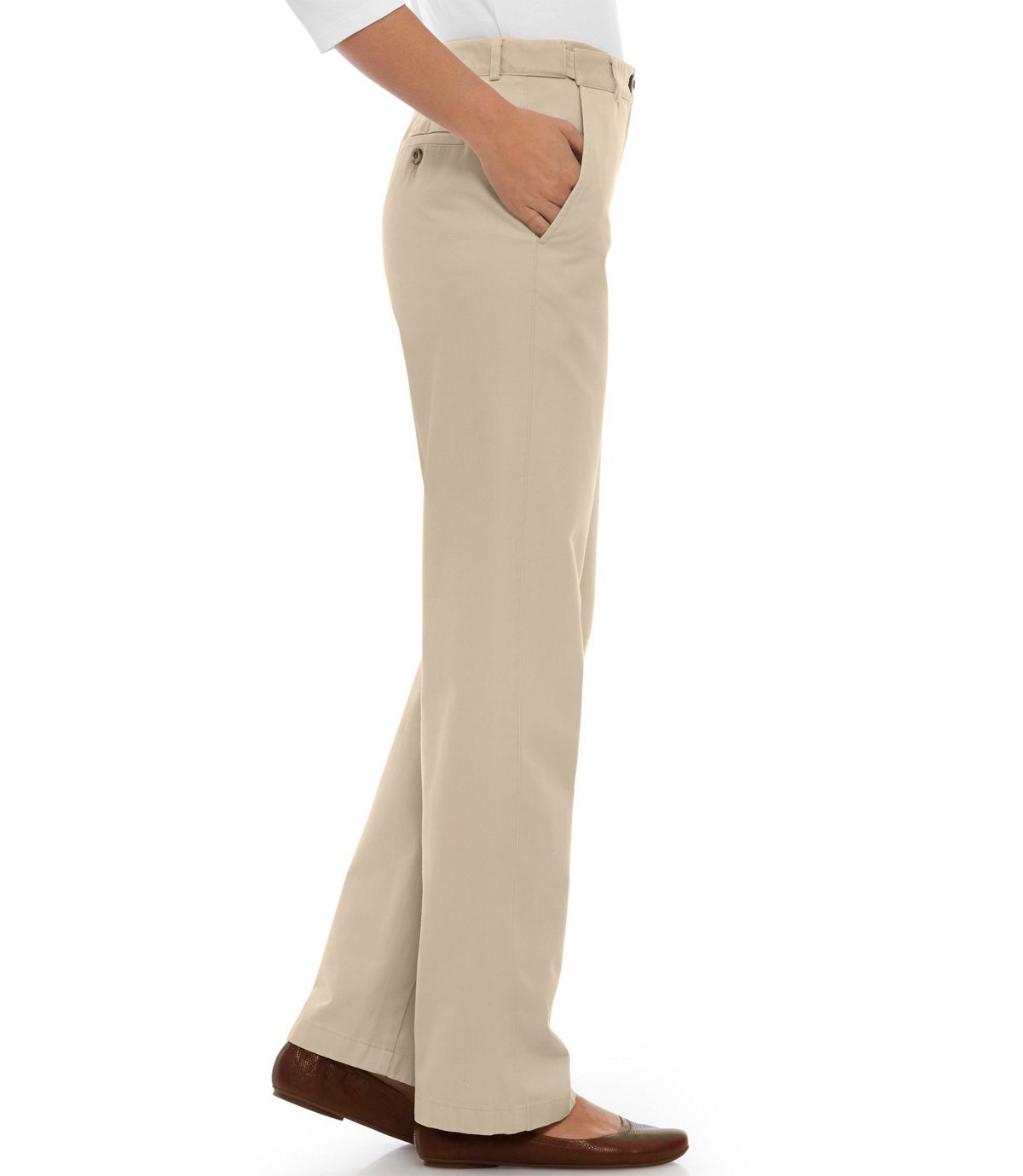 L.L.Bean Women's Wrinkle-Free Bayside Pants, Classic Fit Hidden Comfort Waist