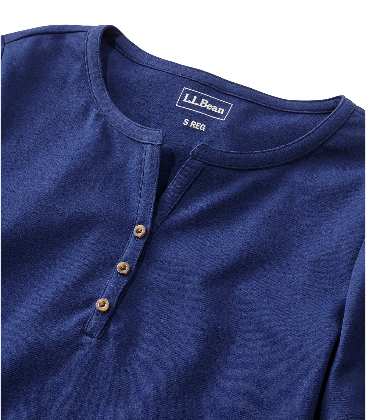 L.L.Bean Women's L.L.Bean Tee, Short-Sleeve Splitneck Henley