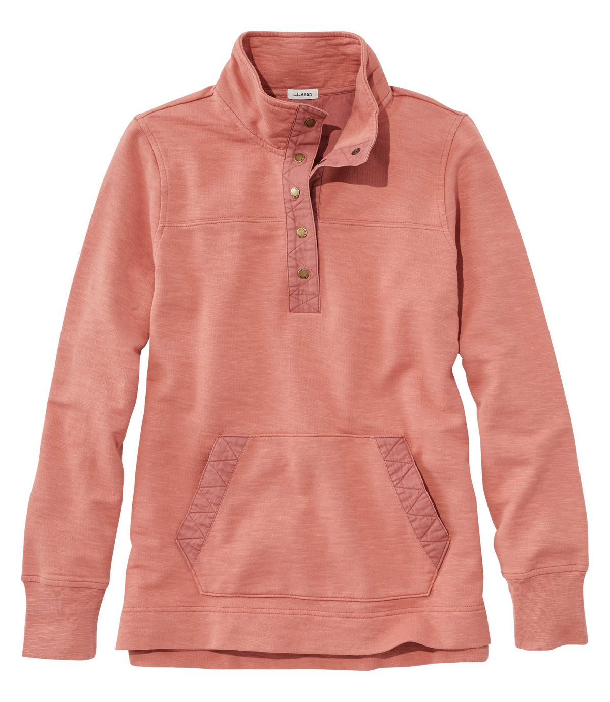 L.L.Bean Women's Rocky Coast Sweatshirt, Snap Henley