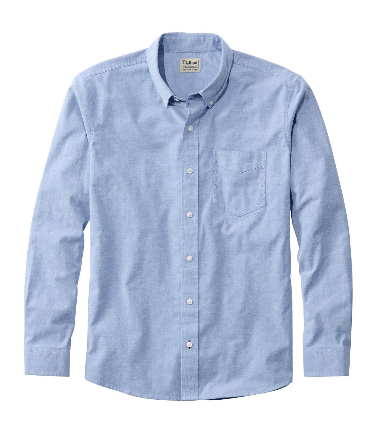 L.L.Bean Comfort Stretch Oxford Shirt, Slightly Fitted, Solid