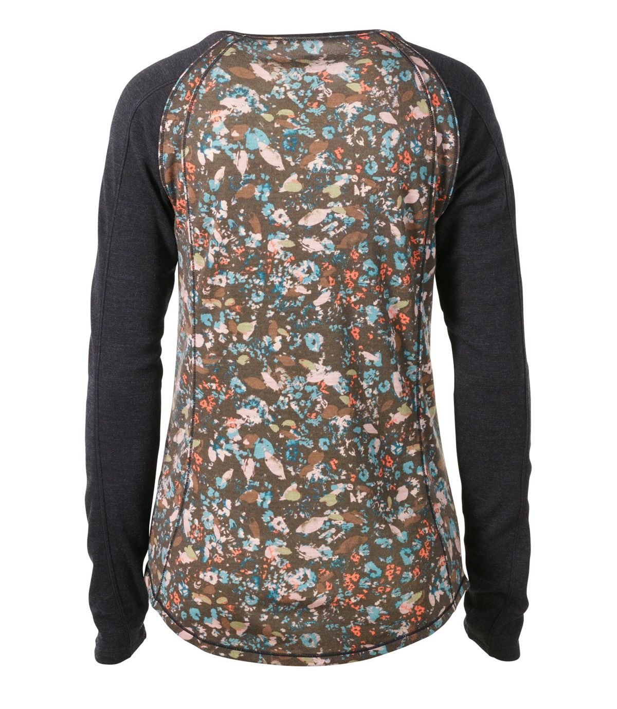 L.L.Bean Women's Cresta Wool Midweight Base Layer Crew, Print