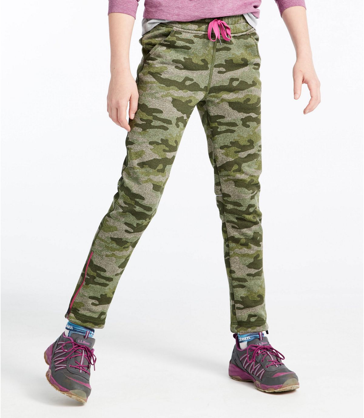 L.L.Bean Girls' Mountain Fleece Pants, Print