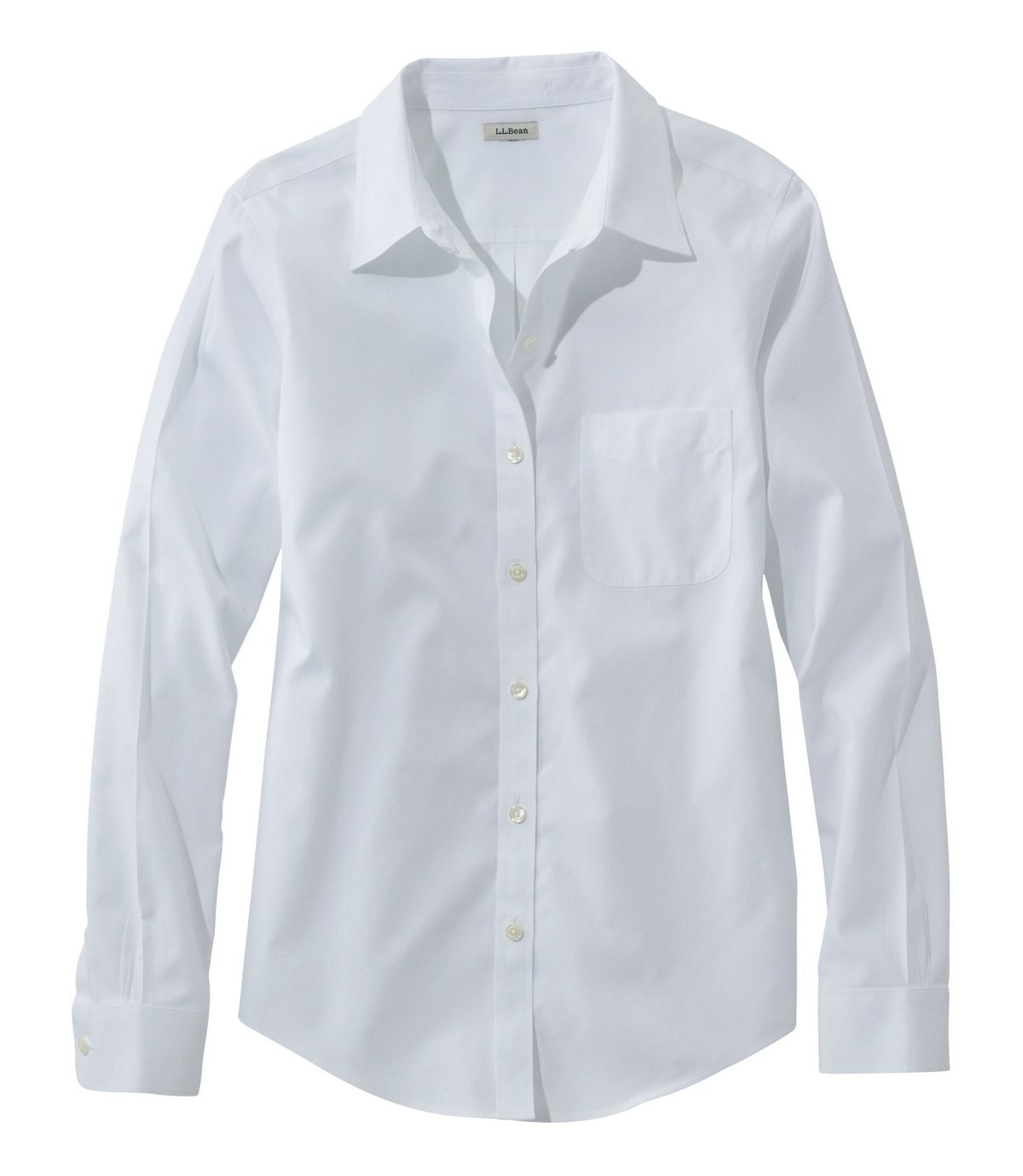 L.L.Bean Women's Wrinkle-Free Pinpoint Oxford Shirt, Long-Sleeve Relaxed Fit