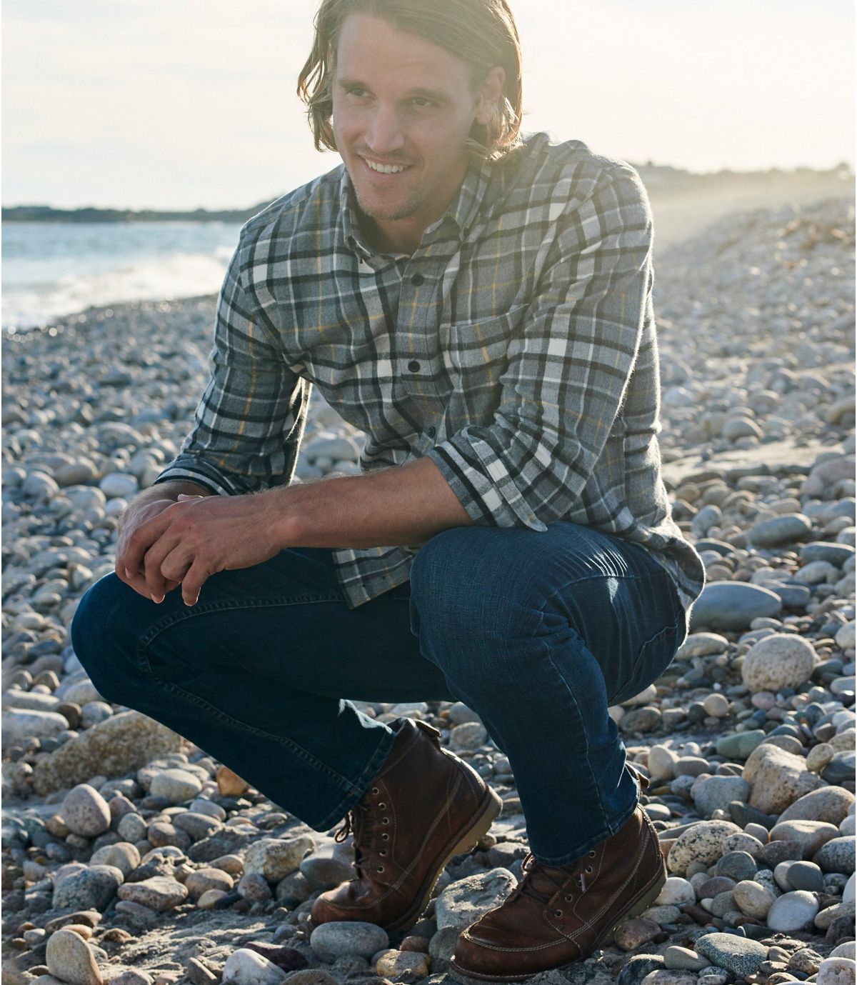 L.L.Bean Scotch Plaid Flannel Shirt, Slightly Fitted