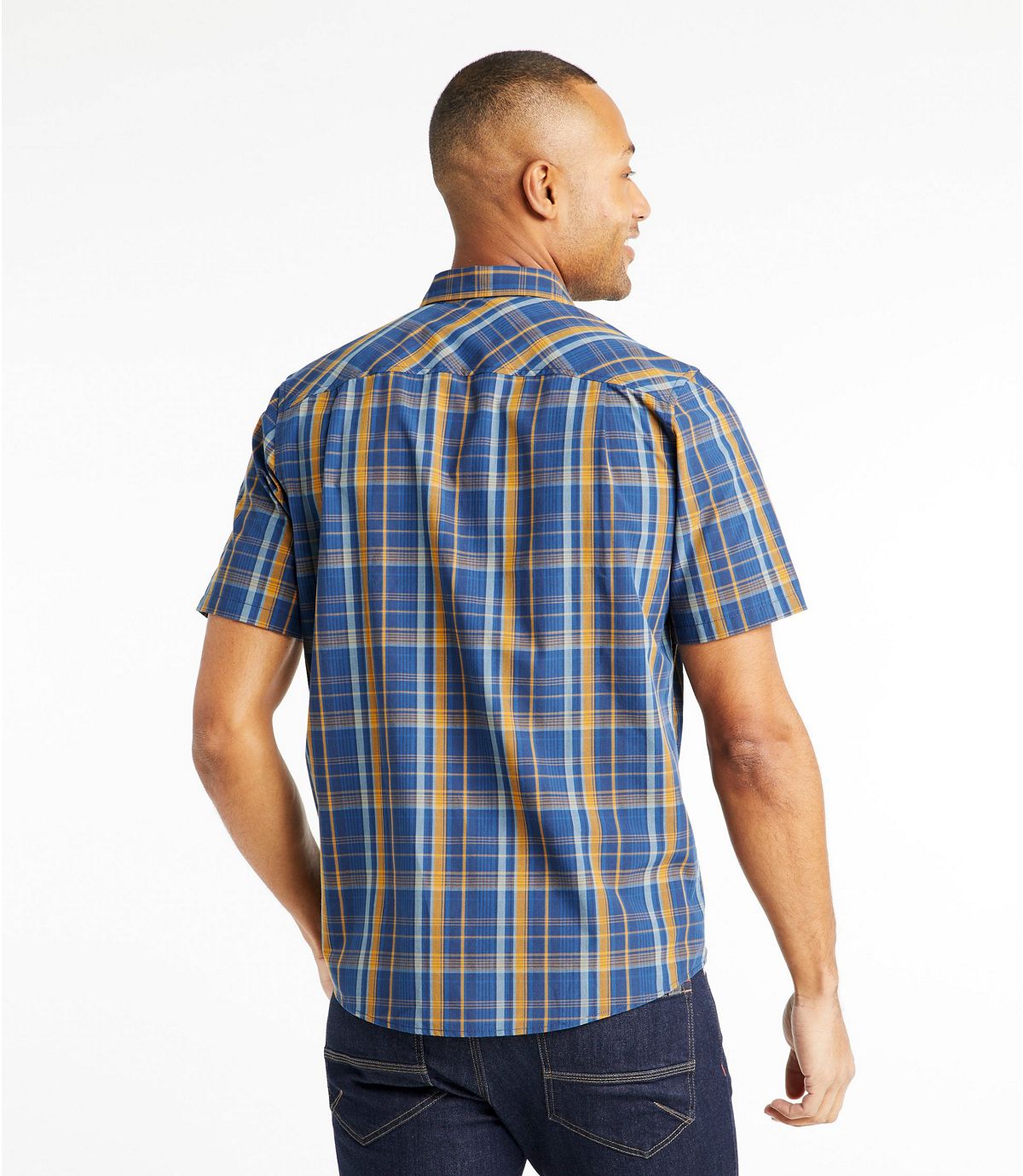 L.L.Bean Men's Otter Cliff Shirt, Short-Sleeve Plaid
