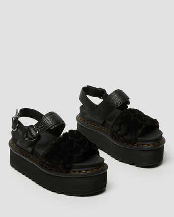 Voss Fluffy Faux Fur Platform Sandals,WOMEN'S PLATFORMS,no.92