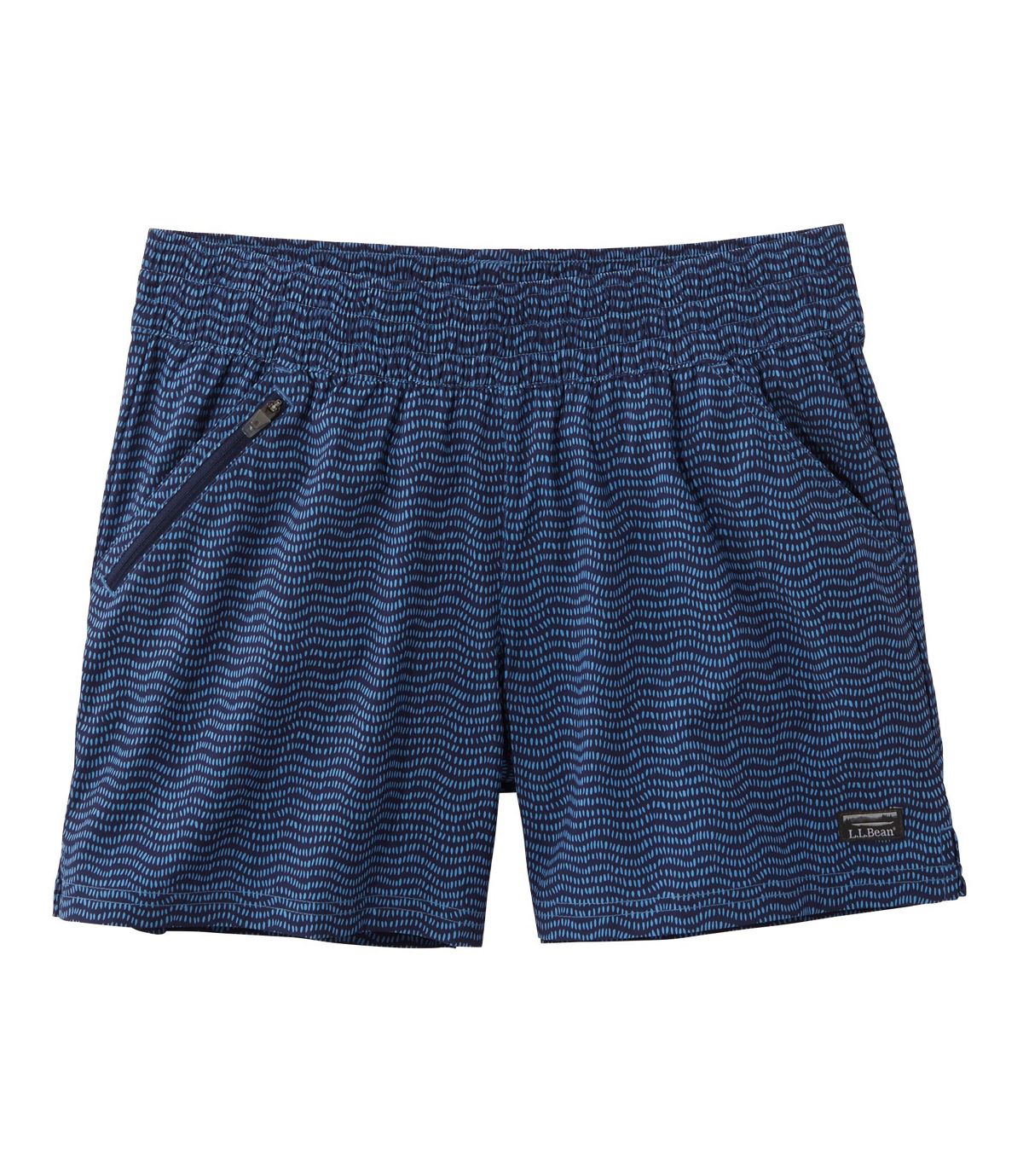 L.L.Bean Women's L.L.Bean Stretch Board Shorts, Pull-on Print 5"