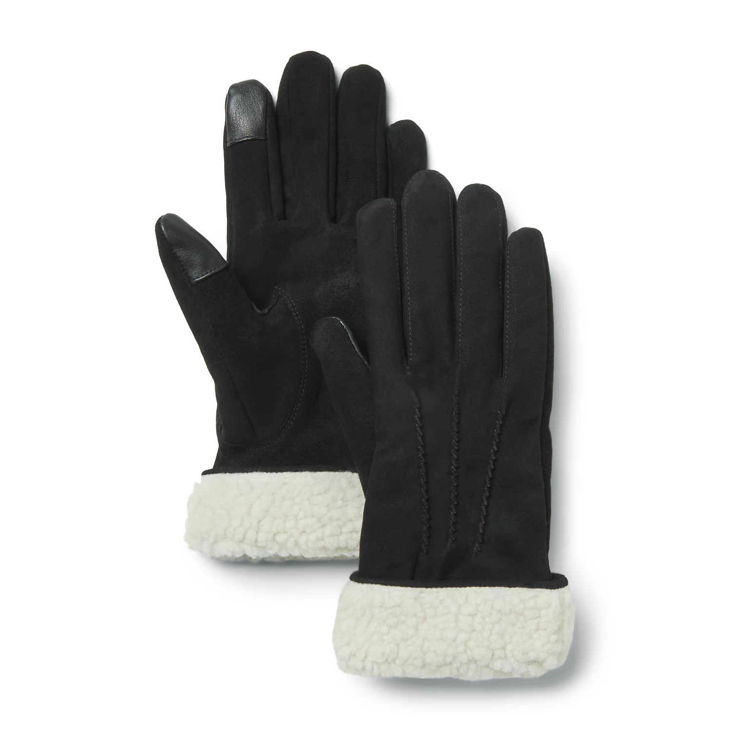 Women's Leather Gloves with Fleece Cuffs