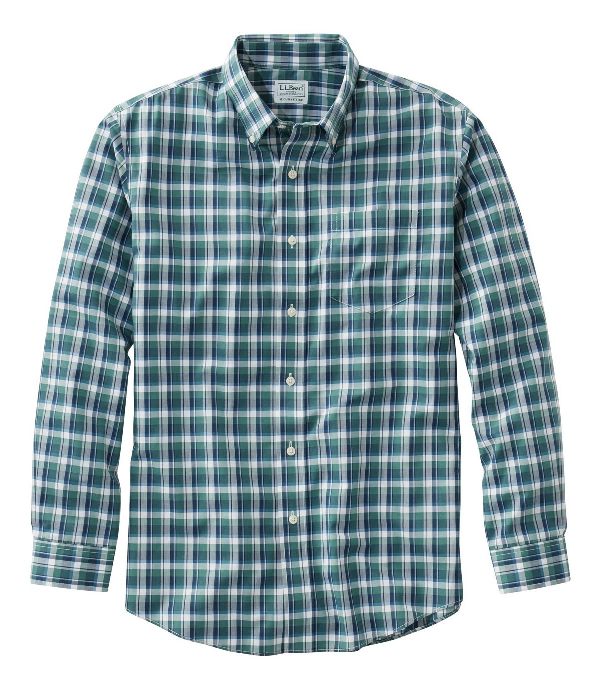 L.L.Bean Men's Wrinkle-Free Kennebunk Sport Shirt, Slightly Fitted Check
