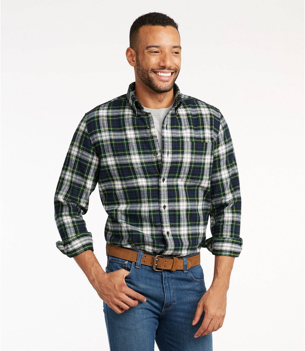 L.L.Bean Scotch Plaid Flannel Shirt, Traditional Fit