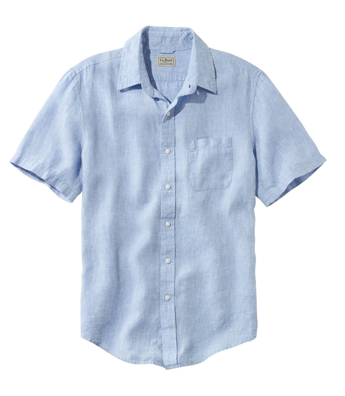 L.L.Bean Men's L.L.Bean Linen Shirt, Slightly Fitted Short-Sleeve