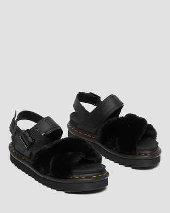 Voss II Fluffy Faux Fur Leather Strap Sandals,WOMEN'S PLATFORMS,no.122