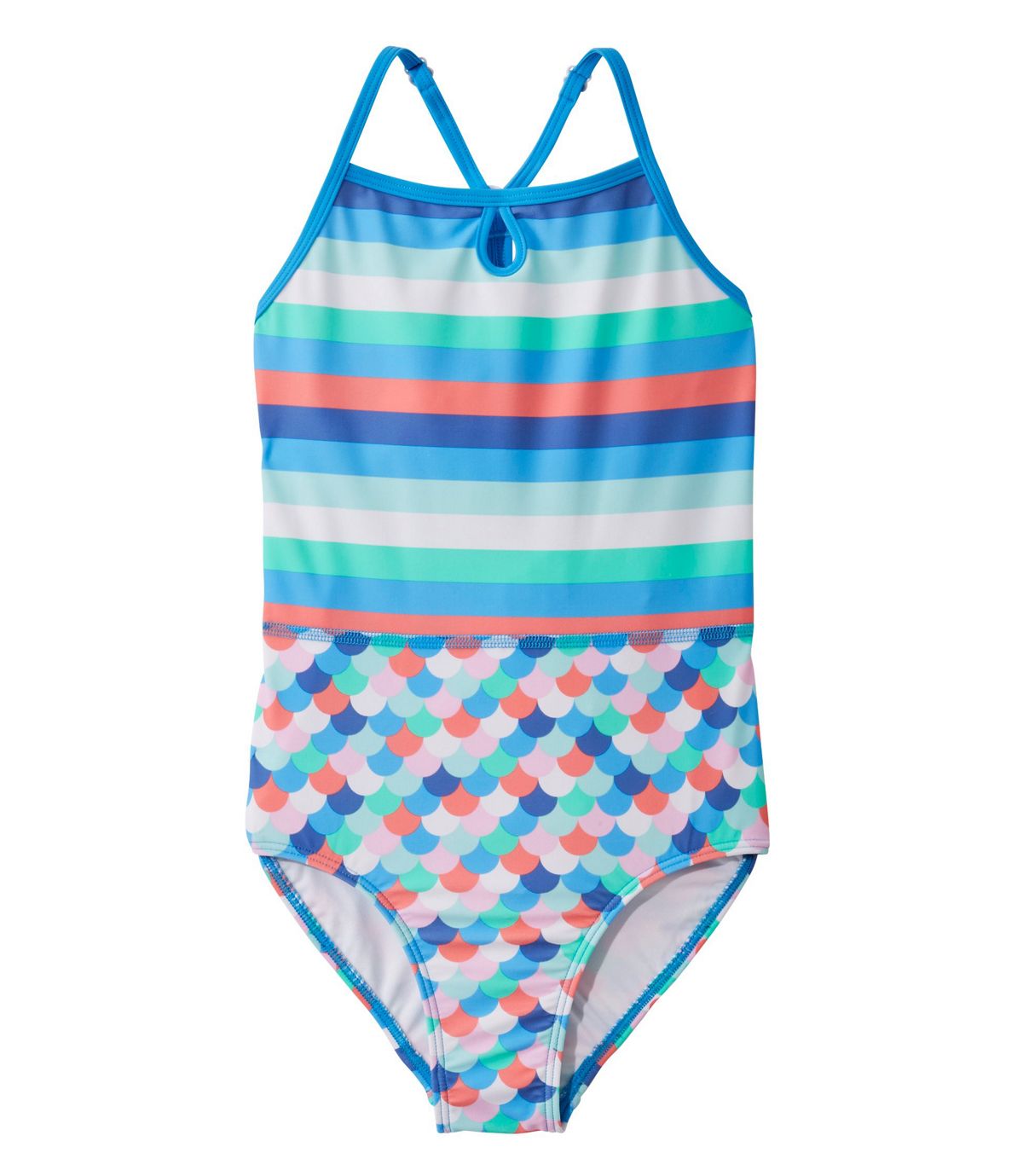 L.L.Bean Girls' BeanSport Swimsuit, One-Piece, Print