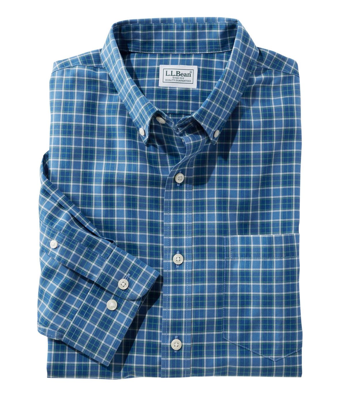 L.L.Bean Men's Wrinkle-Free Kennebunk Sport Shirt, Slightly Fitted Check